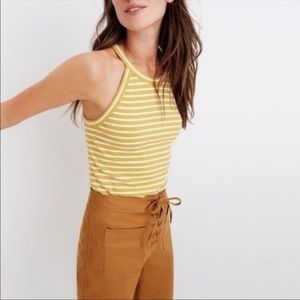 Madewell size xs yellow white stripe timeout top style g5487 tank